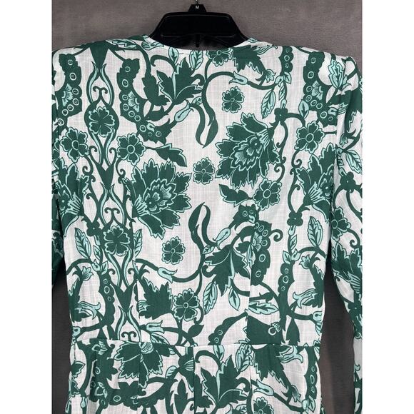 Rumer The Label Bodhi Long Sleeve Shirt Dress Plunging Neck Size Small Green - Picture 9 of 13